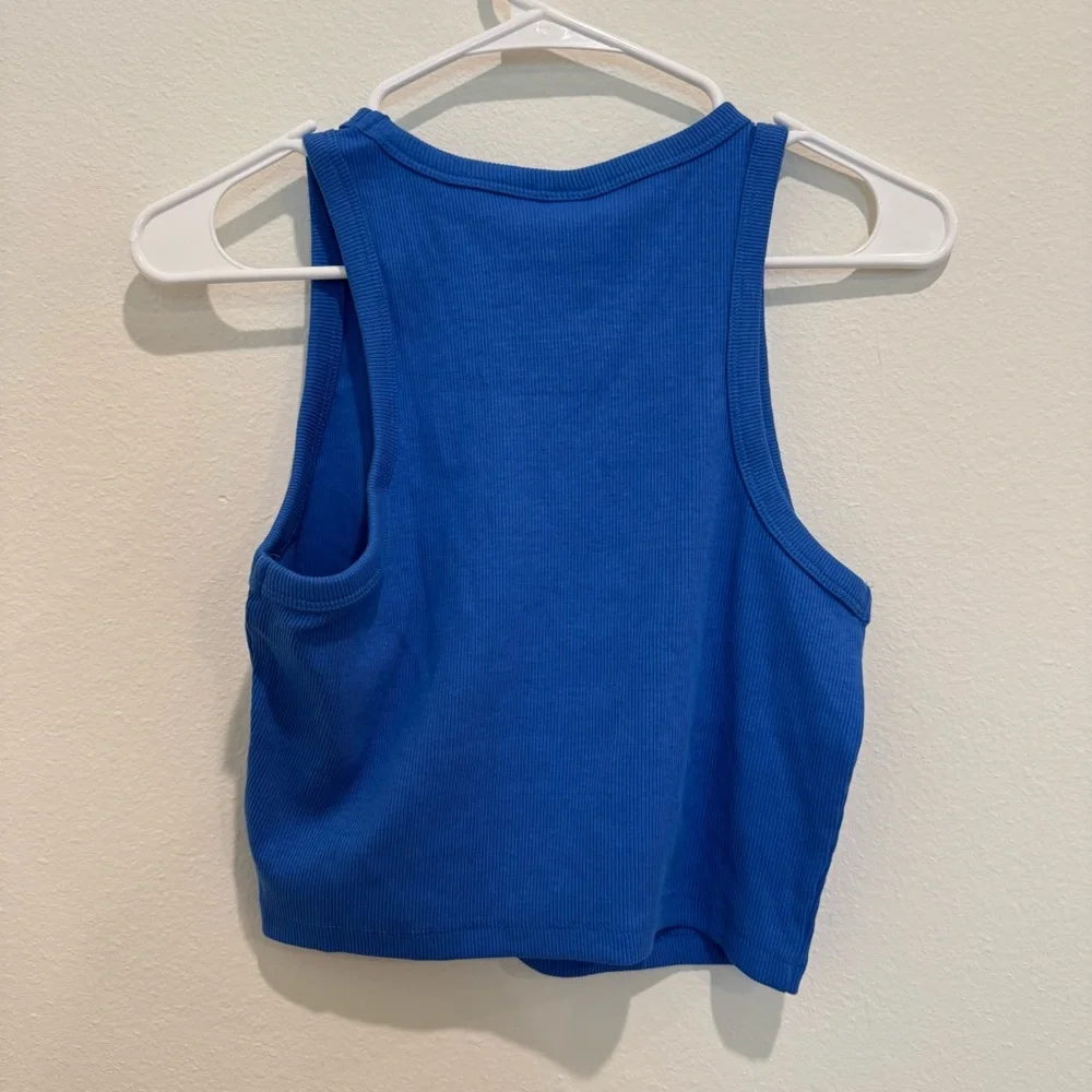 SET of TWO NWT H&M Pink and Blue Ribbed Crop Tops - Picture 10 of 10